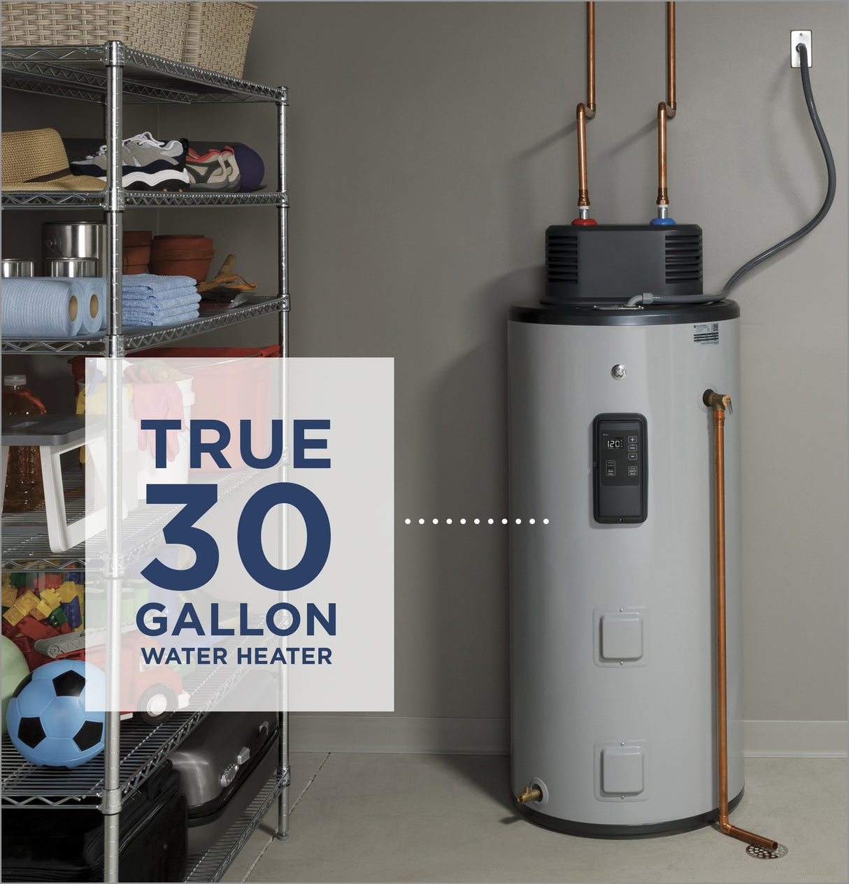 GE(R) Smart 30 Gallon Electric Water Heater with Flexible Capacity - (GE30S10BMM)