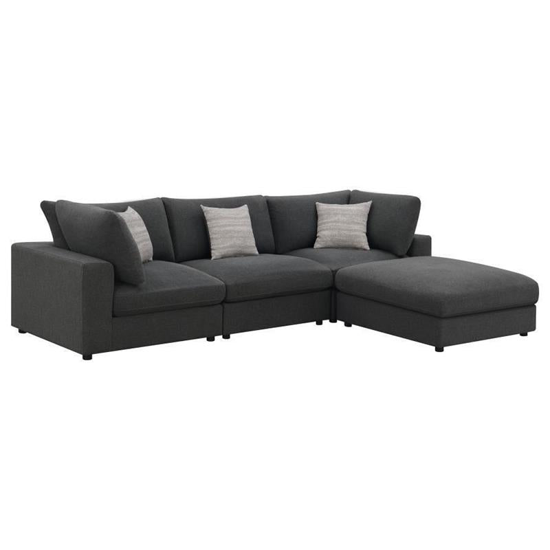 Serene 4-piece Upholstered Modular Sectional Charcoal - (551324SETB)