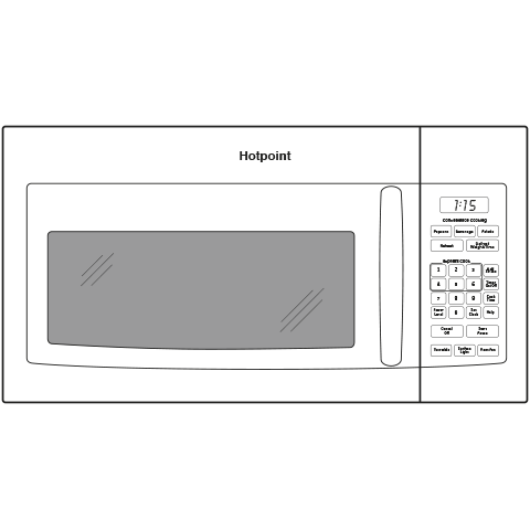 Hotpoint(R) 1.6 Cu. Ft. Over-the-Range Microwave Oven - (RVM5160DHBB)