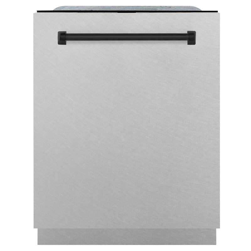 ZLINE Autograph Edition 24" 3rd Rack Top Touch Control Tall Tub Dishwasher in DuraSnow Stainless Steel with Accent Handle, 45dBa (DWMTZ-SN-24) [Color: Matte Black] - (DWMTZSN24MB)
