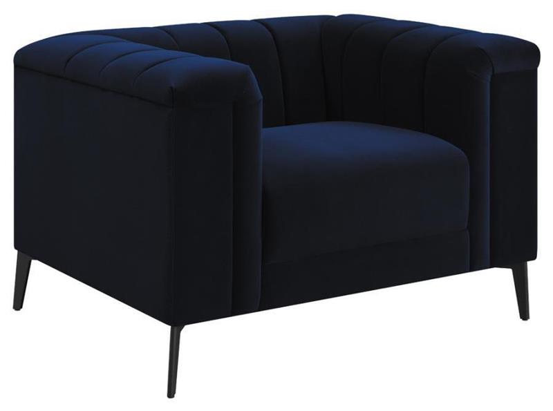 Chalet 3-piece Tuxedo Arm Living Room Set Blue - (509211S3)