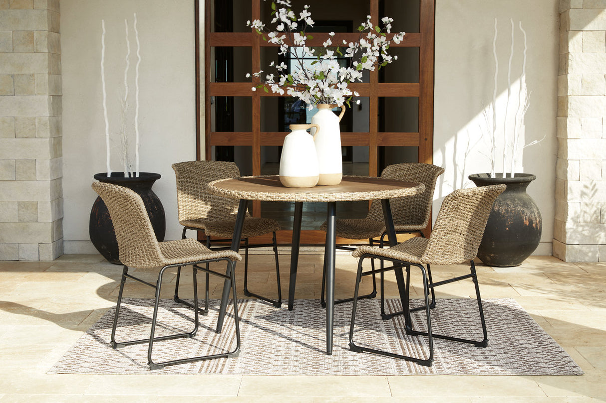 Amaris Outdoor Dining Table With 4 Chairs - (P369P1)