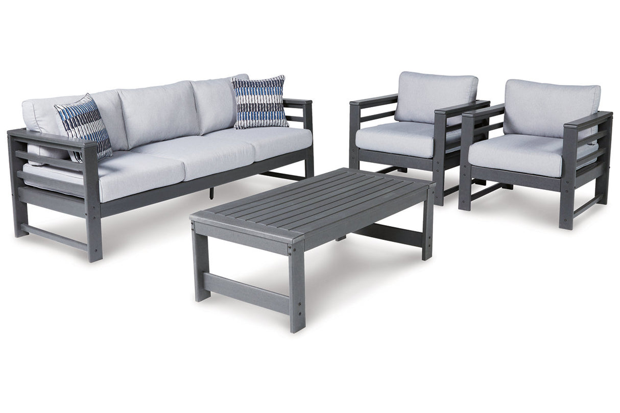 Amora Outdoor Sofa, 2 Lounge Chairs and Coffee Table - (P417P2)
