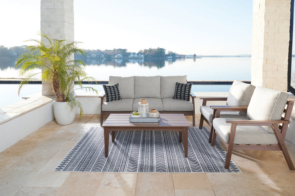 Emmeline Outdoor Sofa, 2 Lounge Chairs and Coffee Table - (P420P2)