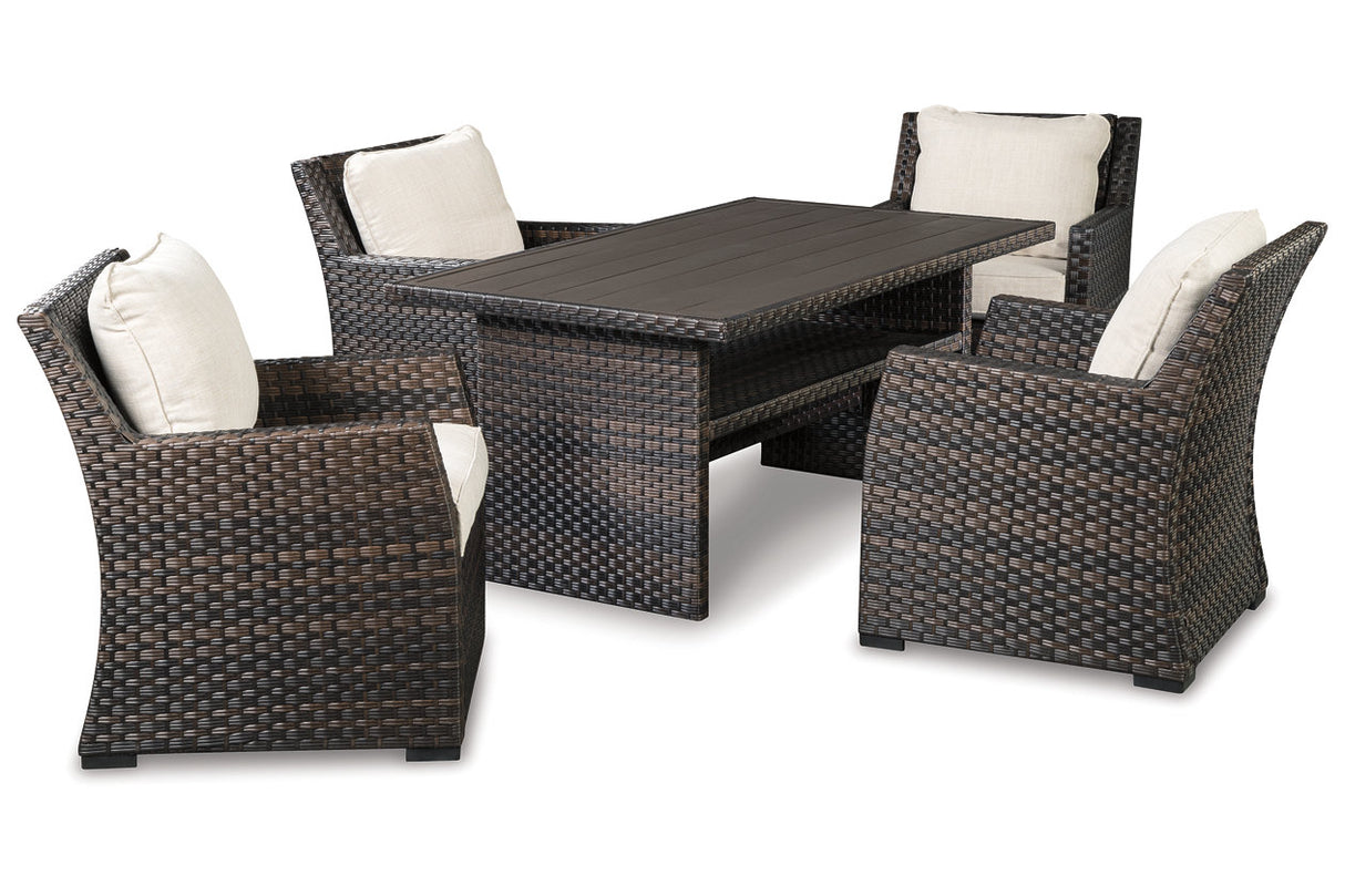 Easy Isle Outdoor Dining Table and 4 Chairs - (P455P3)