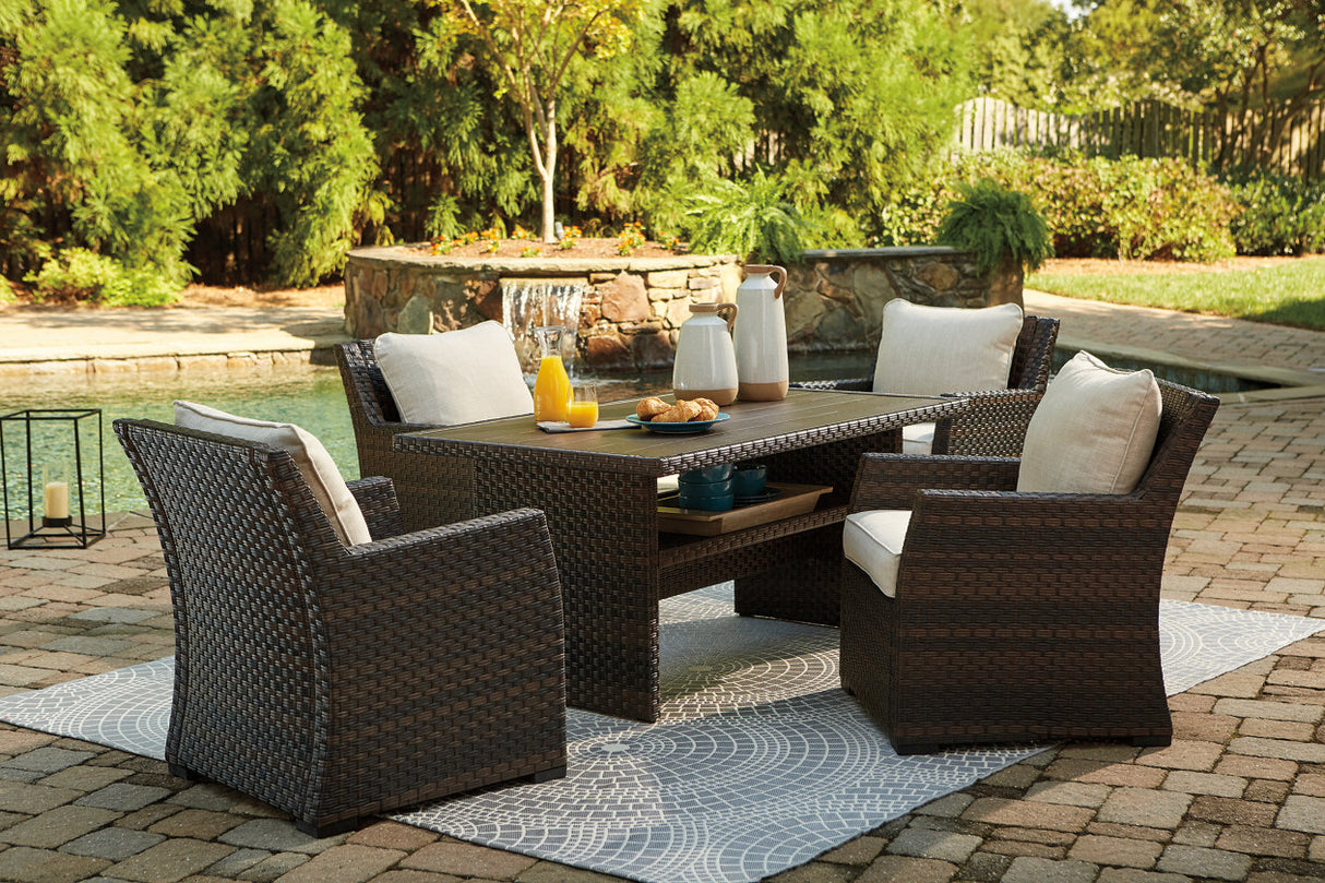 Easy Isle Outdoor Dining Table and 4 Chairs - (P455P3)