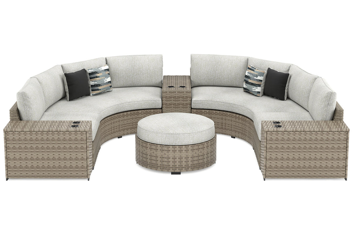 Calworth 7-piece Outdoor Sectional With Ottoman - (P458P5)
