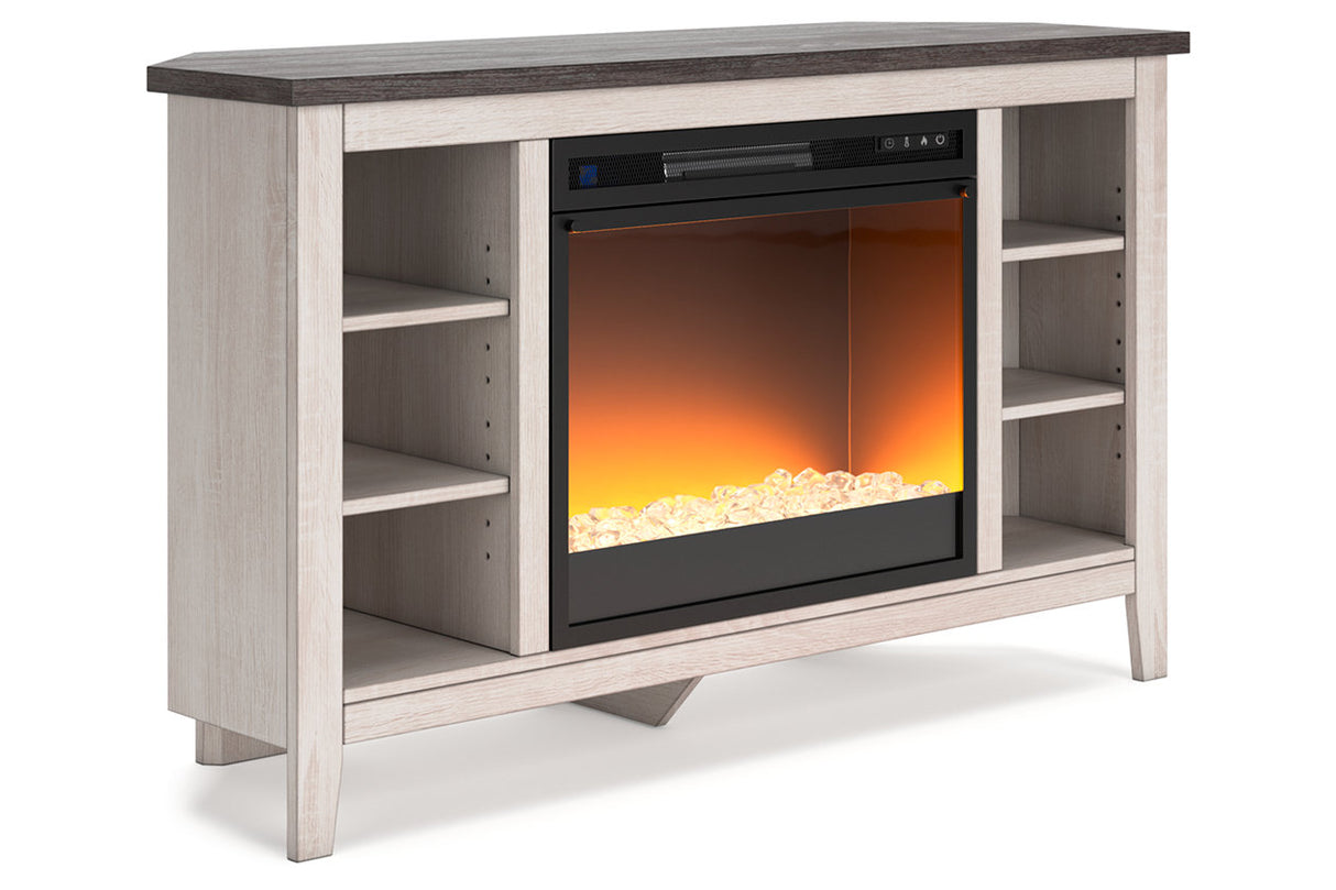 Dorrinson Corner TV Stand With Electric Fireplace - (W287W5)