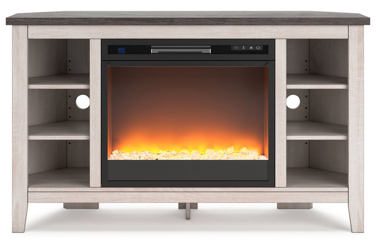 Dorrinson Corner TV Stand With Electric Fireplace - (W287W5)