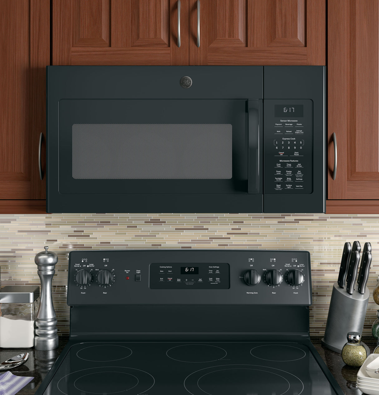 GE(R) 1.7 Cu. Ft. Over-the-Range Sensor Microwave Oven - (JVM6175DKBB)