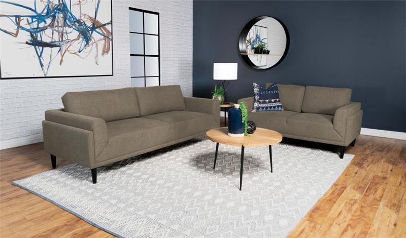 Rilynn 2-piece Upholstered Track Arms Sofa Set Brown - (509521S2)