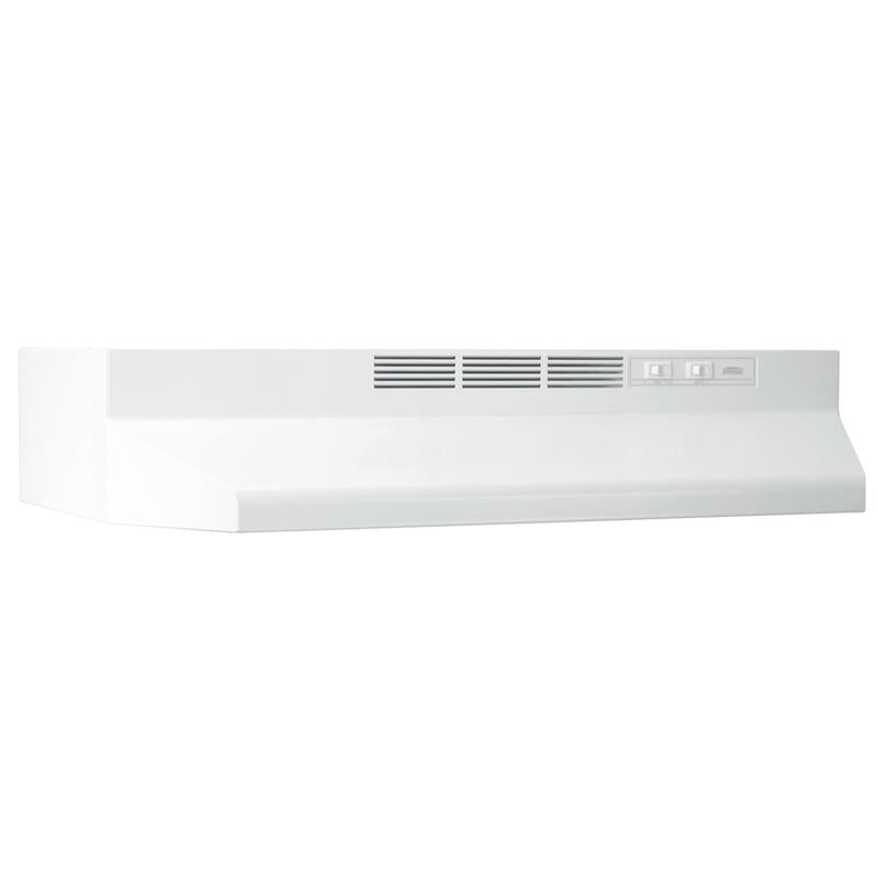 Broan(R) 30-Inch Ductless Under-Cabinet Range Hood w/ Easy Install System, White - (BUEZ130WW)