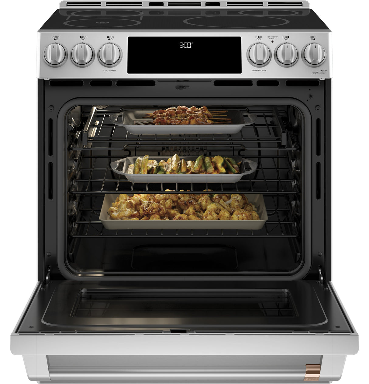Caf(eback)(TM) 30" Smart Slide-In, Front-Control, Induction and Convection Range with In-Oven Camera - (CHS90XP2MS1)