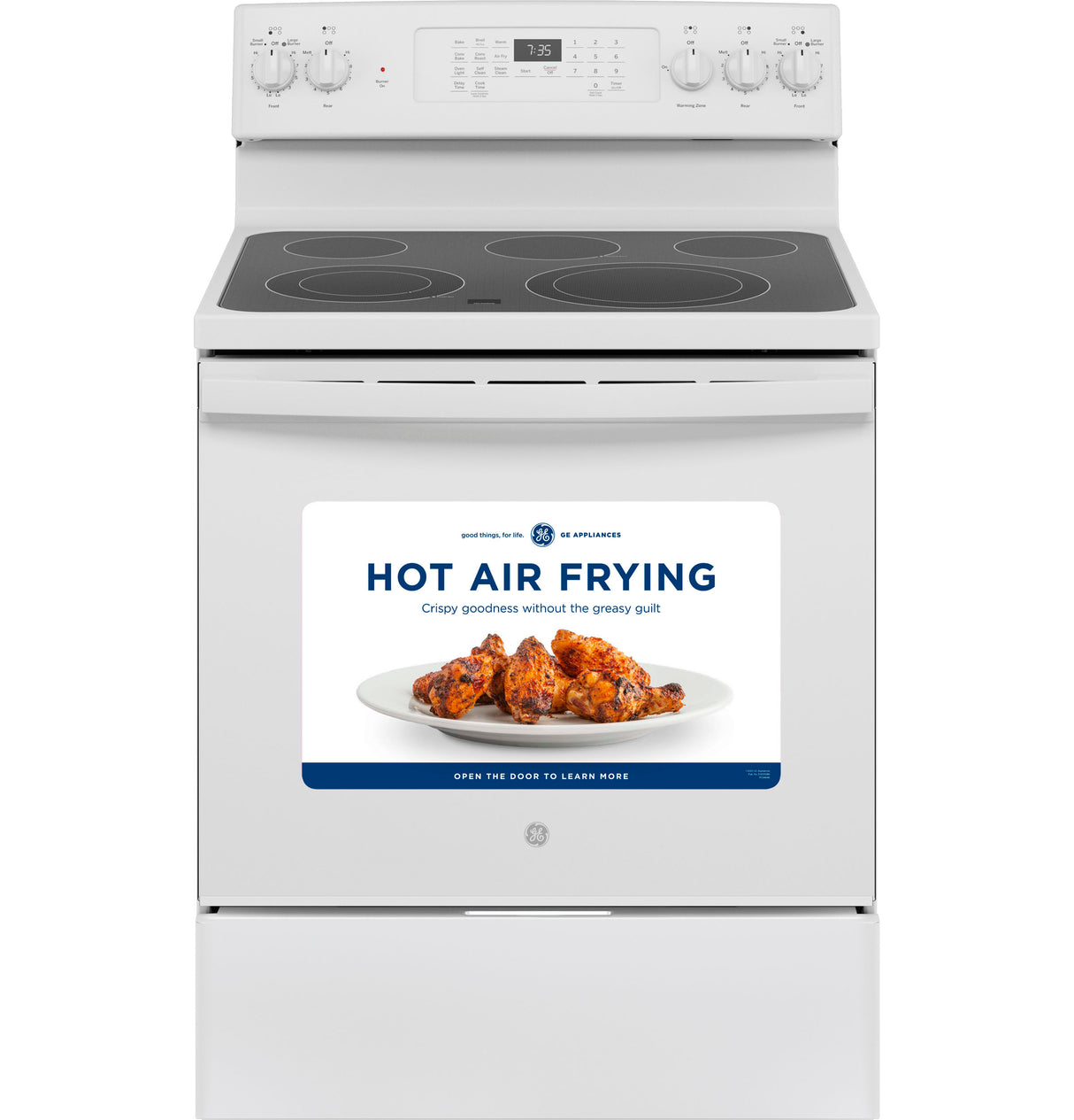 GE(R) 30" Free-Standing Electric Convection Range with No Preheat Air Fry - (JB735DPWW)