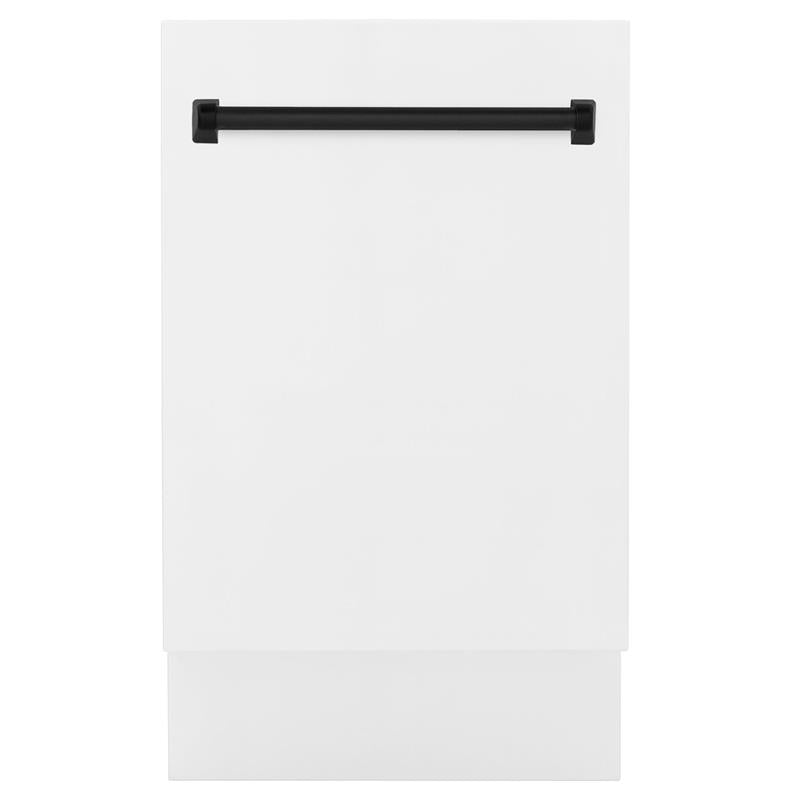 ZLINE Autograph Edition 18" Compact 3rd Rack Top Control Dishwasher in White Matte with Accent Handle, 51dBa (DWVZ-WM-18) [Color: Matte Black] - (DWVZWM18MB)