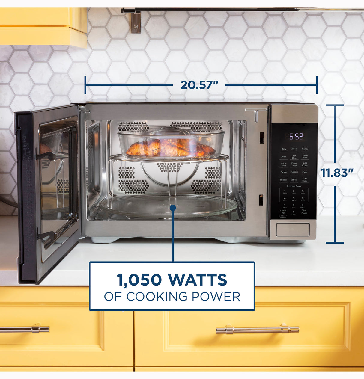 GE(R) 1.0 Cu. Ft. Capacity Countertop Convection Microwave Oven with Air Fry - (JES1109RRSS)