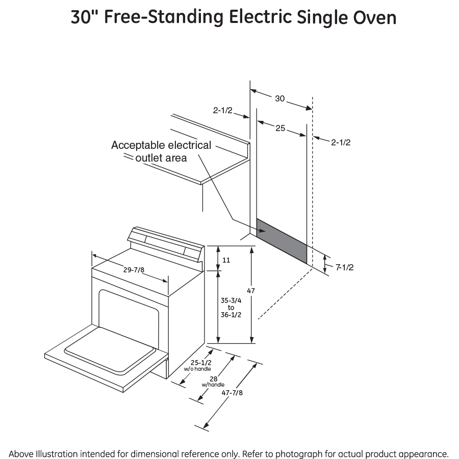GE(R) 30" Free-Standing Electric Convection Range - (JB655DKWW)