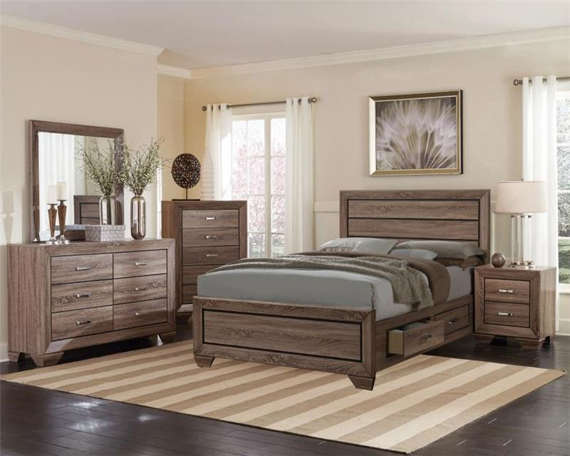 Kauffman Transitional Washed Taupe Queen Five-piece Set - (204190QS5)