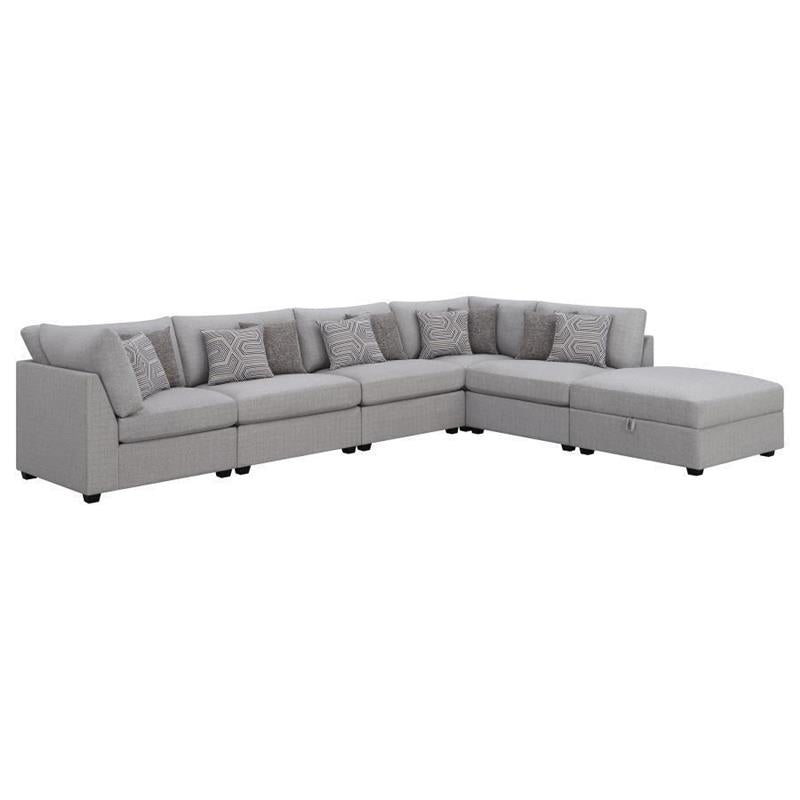 Cambria 6-piece Upholstered Modular Sectional Grey - (551511SET)