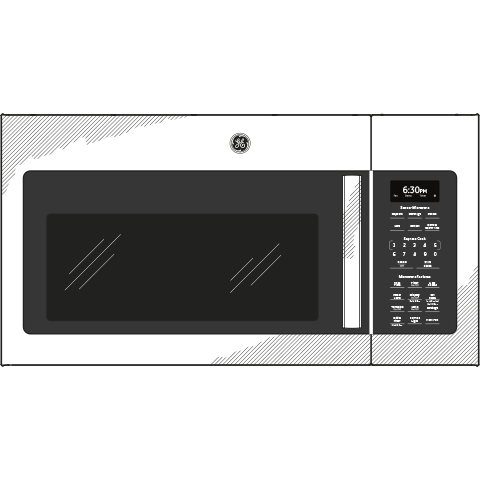 GE(R) 1.7 Cu. Ft. Over-the-Range Sensor Fingerprint Resistant Microwave Oven - (JVM6175YKFS)