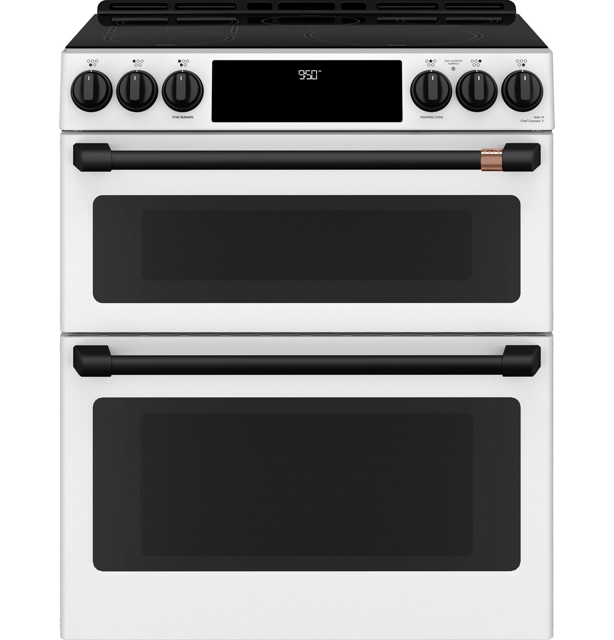 Caf(eback)(TM) 30" Smart Slide-In, Front-Control, Induction and Convection Double-Oven Range - (CHS950P4MW2)