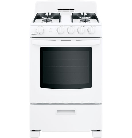 Hotpoint(R) 24" Front-Control Free-Standing Gas Range with Large Window - (RGAS300DMWW)