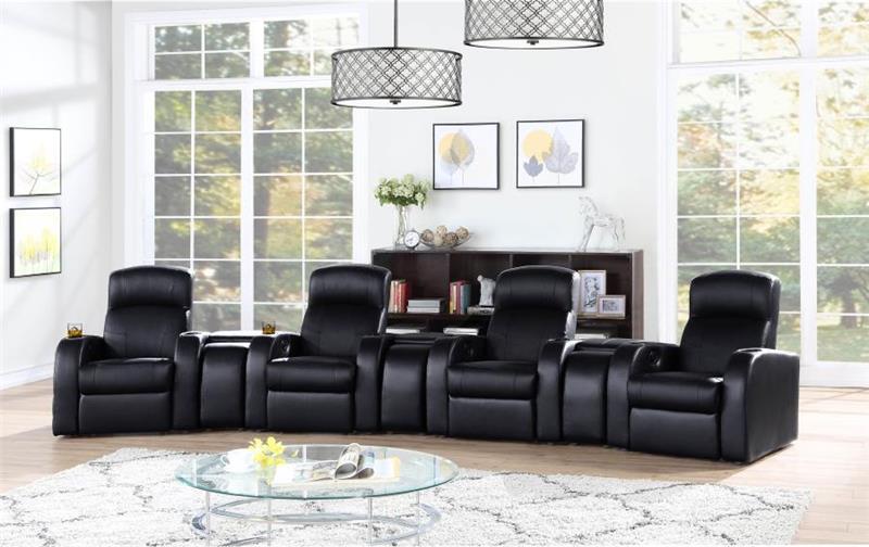 Cyrus Upholstered Recliner Living Room Set Black - (600001S4A)