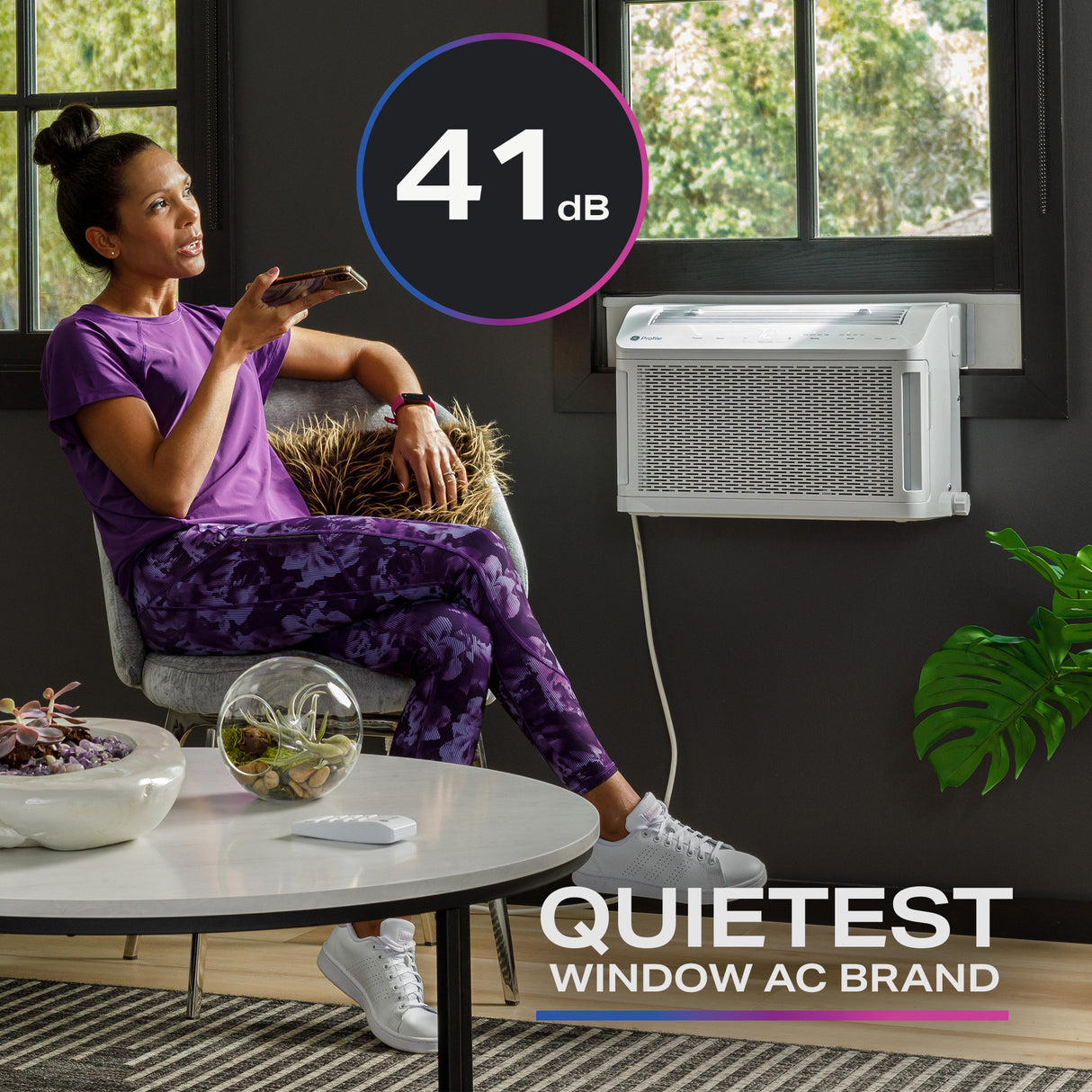 GE Profile ClearView(TM) 8,300 BTU Smart Ultra Quiet Window Air Conditioner for Medium Rooms up to 350 sq. ft. - (AHTT08BC)
