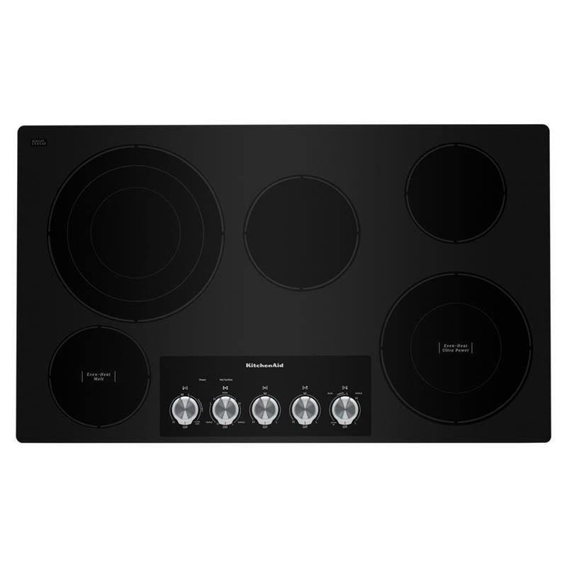 36" Electric Cooktop with 5 Elements and Knob Controls - (KCES556HBL)