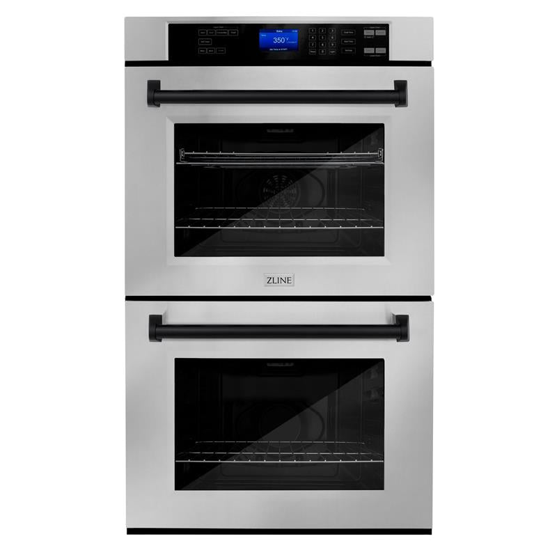 ZLINE 30" Autograph Edition Double Wall Oven with Self Clean and True Convection in DuraSnow Stainless Steel (AWDSZ-30) [Color: Matte Black] - (AWDSZ30MB)