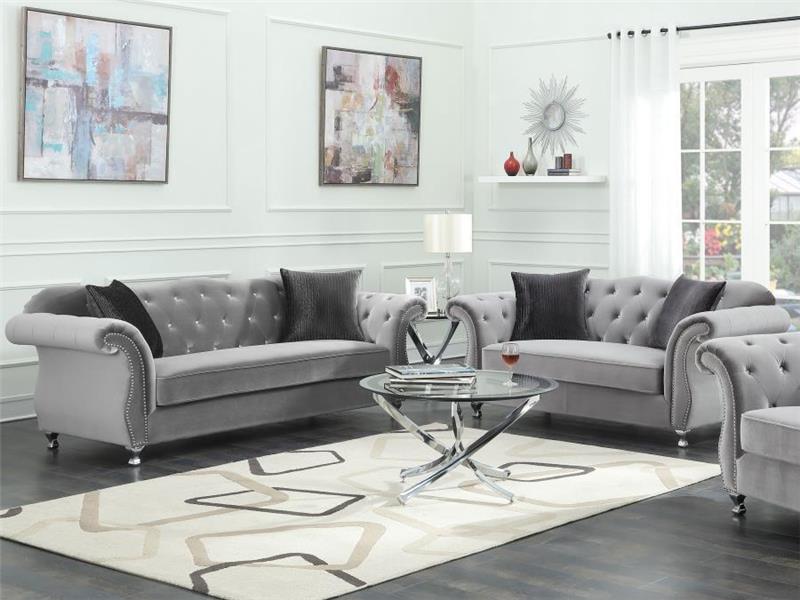 Frostine Grey Two-piece Living Room Set - (551161S2)