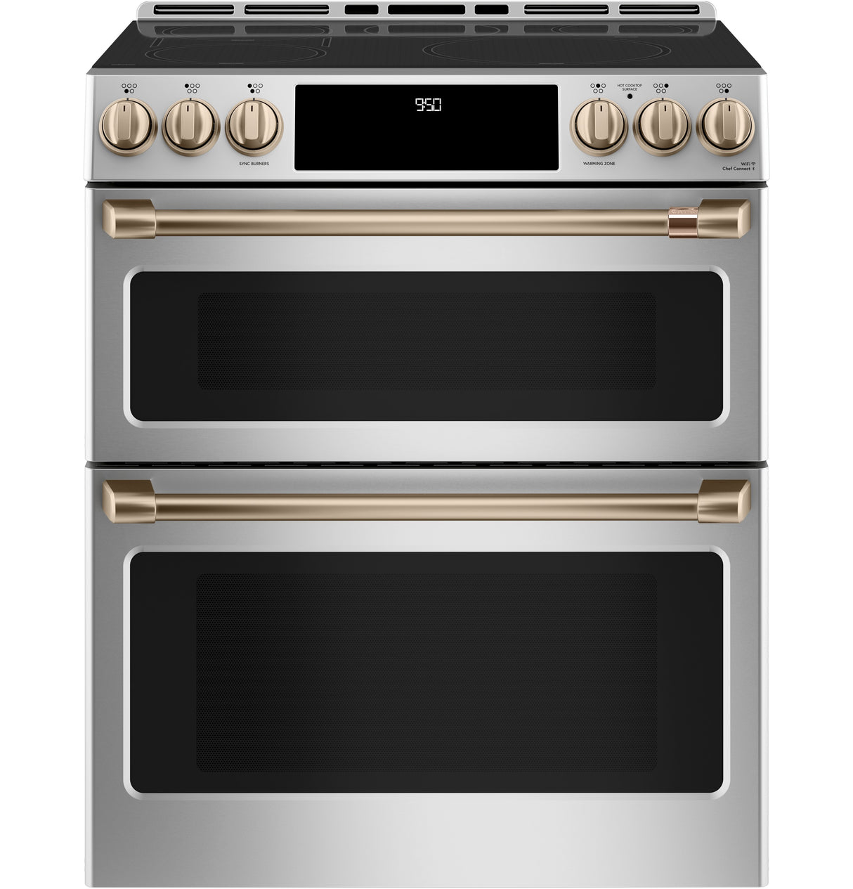 Caf(eback)(TM) 30" Smart Slide-In, Front-Control, Induction and Convection Double-Oven Range - (CHS950P2MS1)