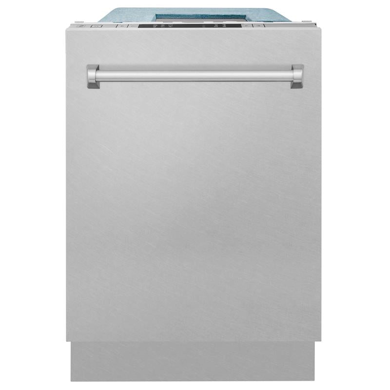 ZLINE 18 in. Compact Top Control Dishwasher with Stainless Steel Tub and Traditional Handle, 52dBa (DW-18) [Color: DuraSnow Stainless Steel] - (DWSNH18)