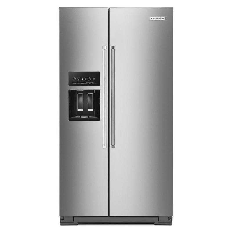 19.9 cu ft. Counter-Depth Side-by-Side Refrigerator with Exterior Ice and Water and PrintShield(TM) finish - (KRSC700HPS)