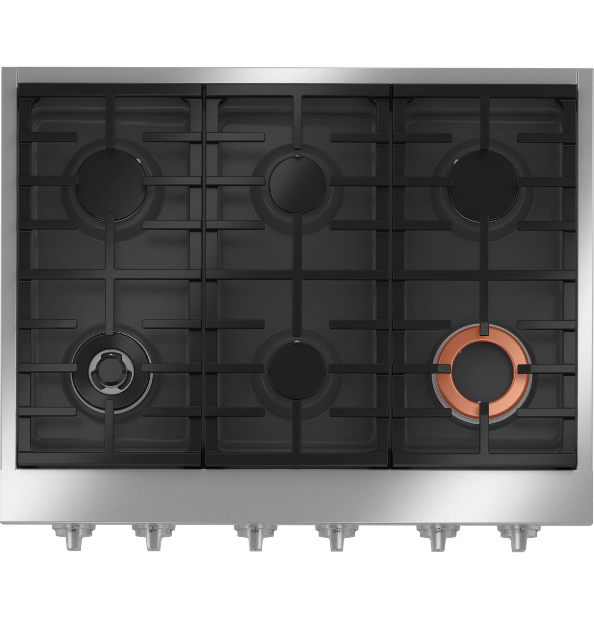 Caf(eback)(TM) 36" Commercial-Style Gas Rangetop with 6 Burners (Natural Gas) - (CGU366P2TS1)