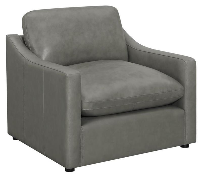 Grayson 3-piece Sloped Arm Upholstered Living Room Set Grey - (506771S3)
