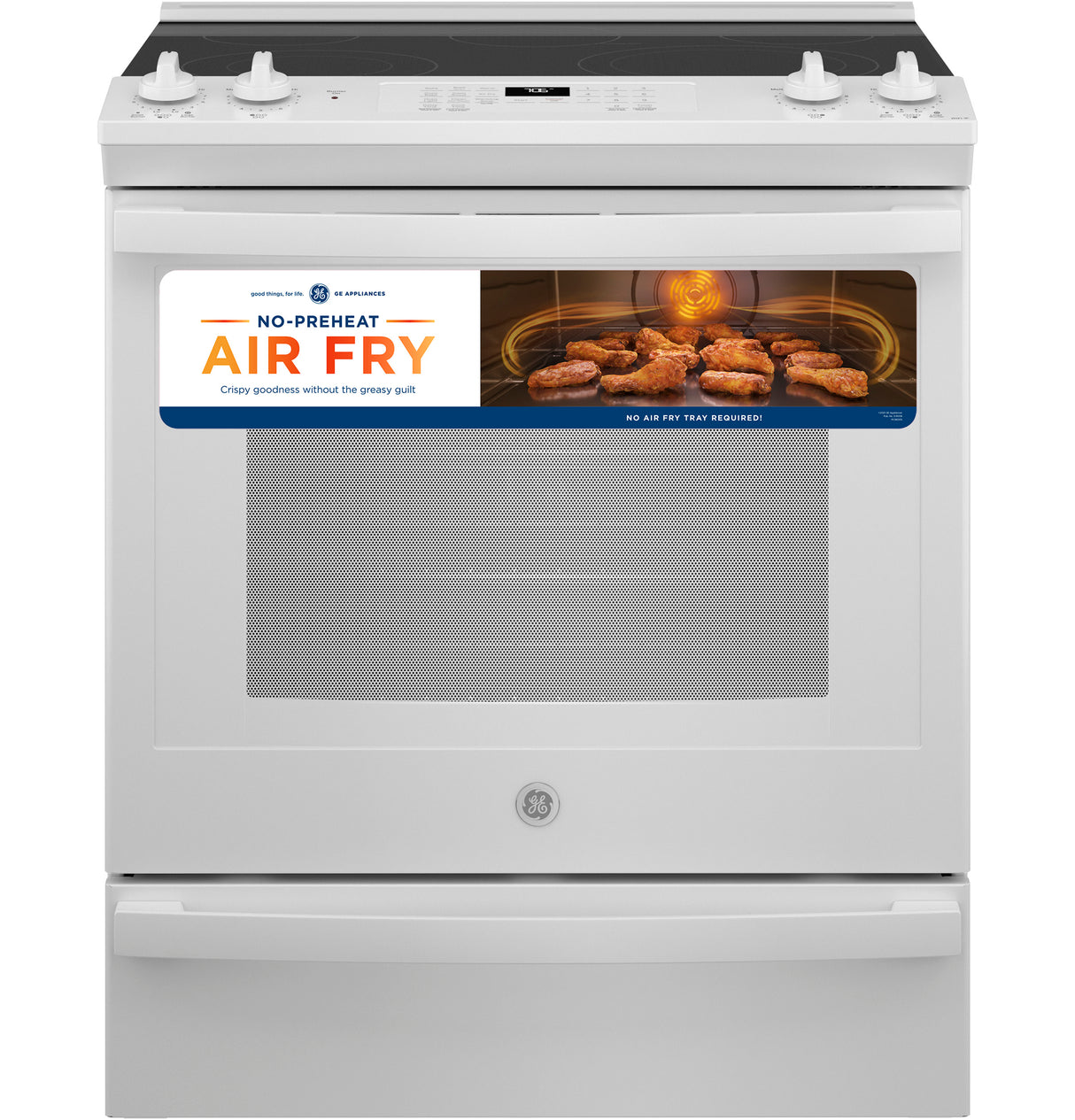 GE(R) 30" Slide-In Electric Convection Range with No Preheat Air Fry - (JS760DPWW)