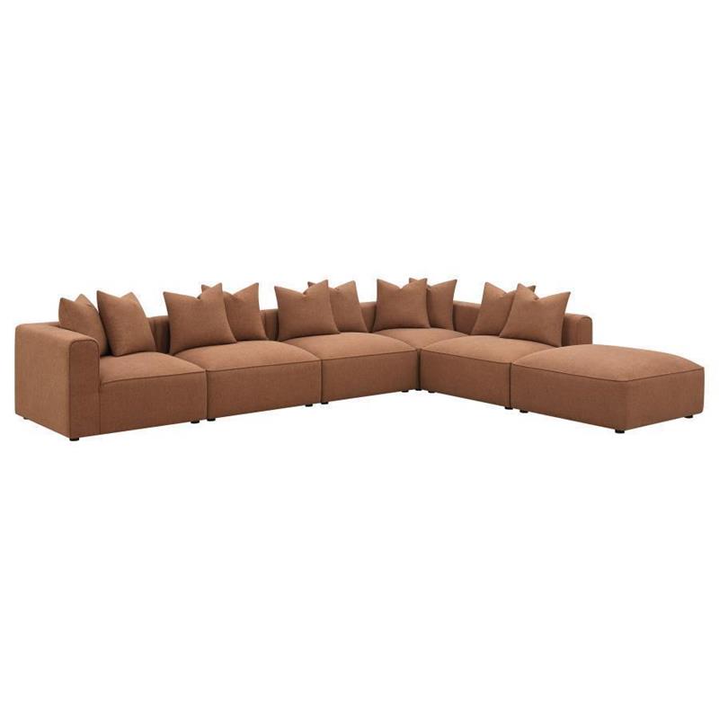 Jennifer 6-piece Upholstered Modular Sectional Terracotta - (551591SET)