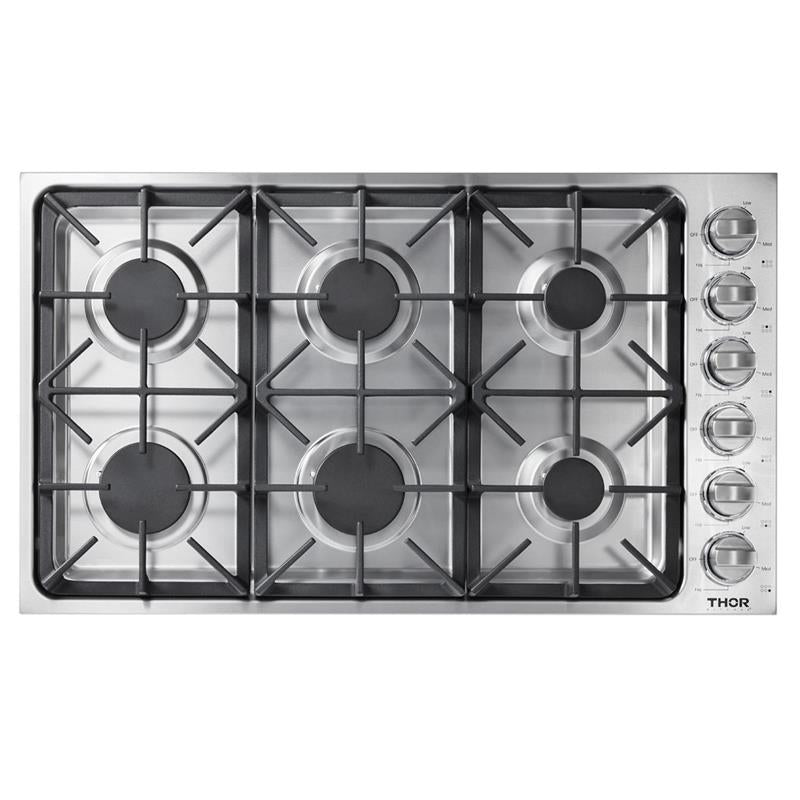 36 Inch Professional Drop-in Gas Cooktop With Six Burners In Stainless Steel - (TGC3601)
