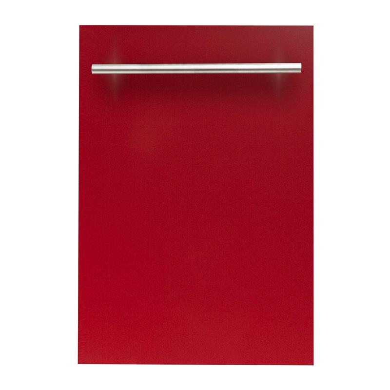 ZLINE 18 in. Compact Top Control Dishwasher with Stainless Steel Tub and Modern Style Handle, 52 dBa (DW-18) [Color: Red Gloss] - (DWRGH18)