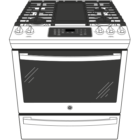 GE(R) 30" Slide-In Front-Control Convection Gas Range with No Preheat Air Fry - (JGS760SPSS)
