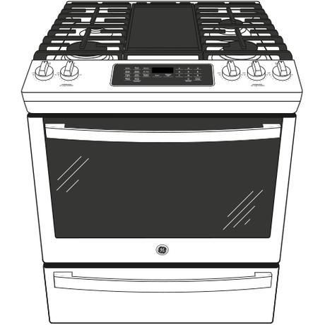 GE(R) 30" Slide-In Front-Control Convection Gas Range with No Preheat Air Fry - (JGS760DPWW)