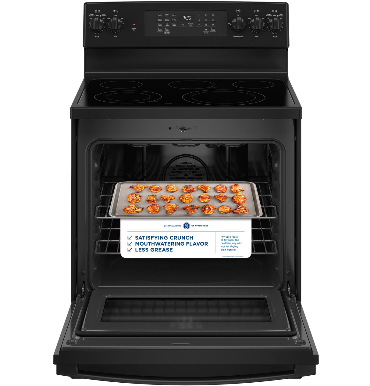 GE(R) 30" Free-Standing Electric Convection Range with No Preheat Air Fry - (JB735DPBB)