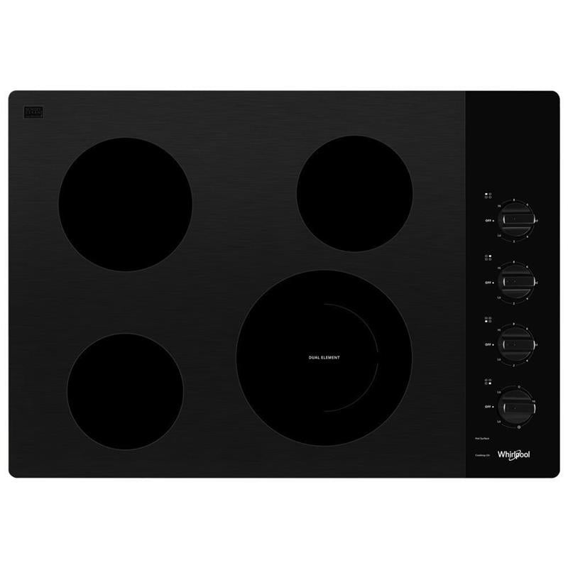 30-inch Electric Ceramic Glass Cooktop with Dual Radiant Element - (WCE55US0HB)