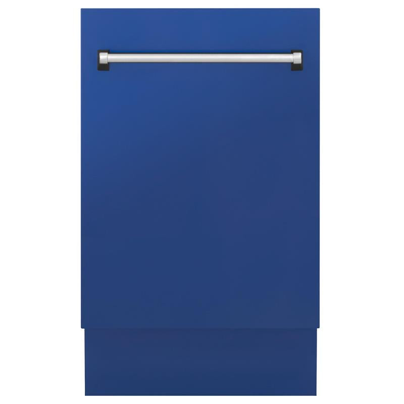 ZLINE 18" Tallac Series 3rd Rack Top Control Dishwasher with Traditional Handle, 51dBa [Color: Blue Matte] - (DWVBM18)
