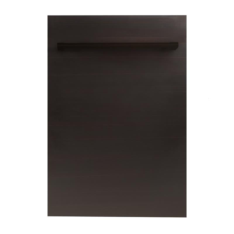 ZLINE 18 in. Compact Top Control Dishwasher with Stainless Steel Tub and Traditional Handle, 52dBa (DW-18) [Color: Oil Rubbed Bronze] - (DWORBH18)