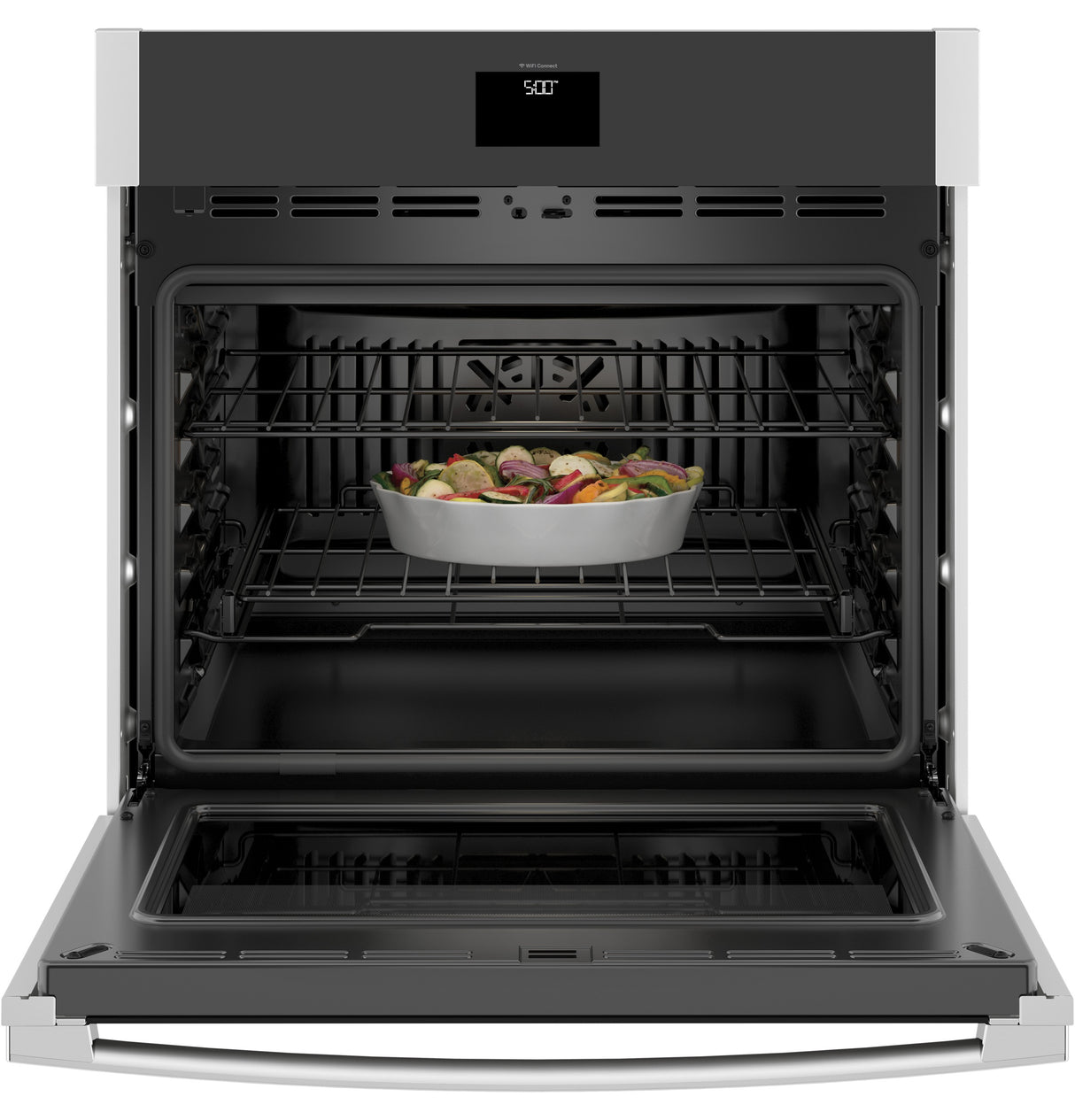 GE(R) 30" Smart Built-In Self-Clean Convection Single Wall Oven with Never Scrub Racks - (JTS5000SNSS)