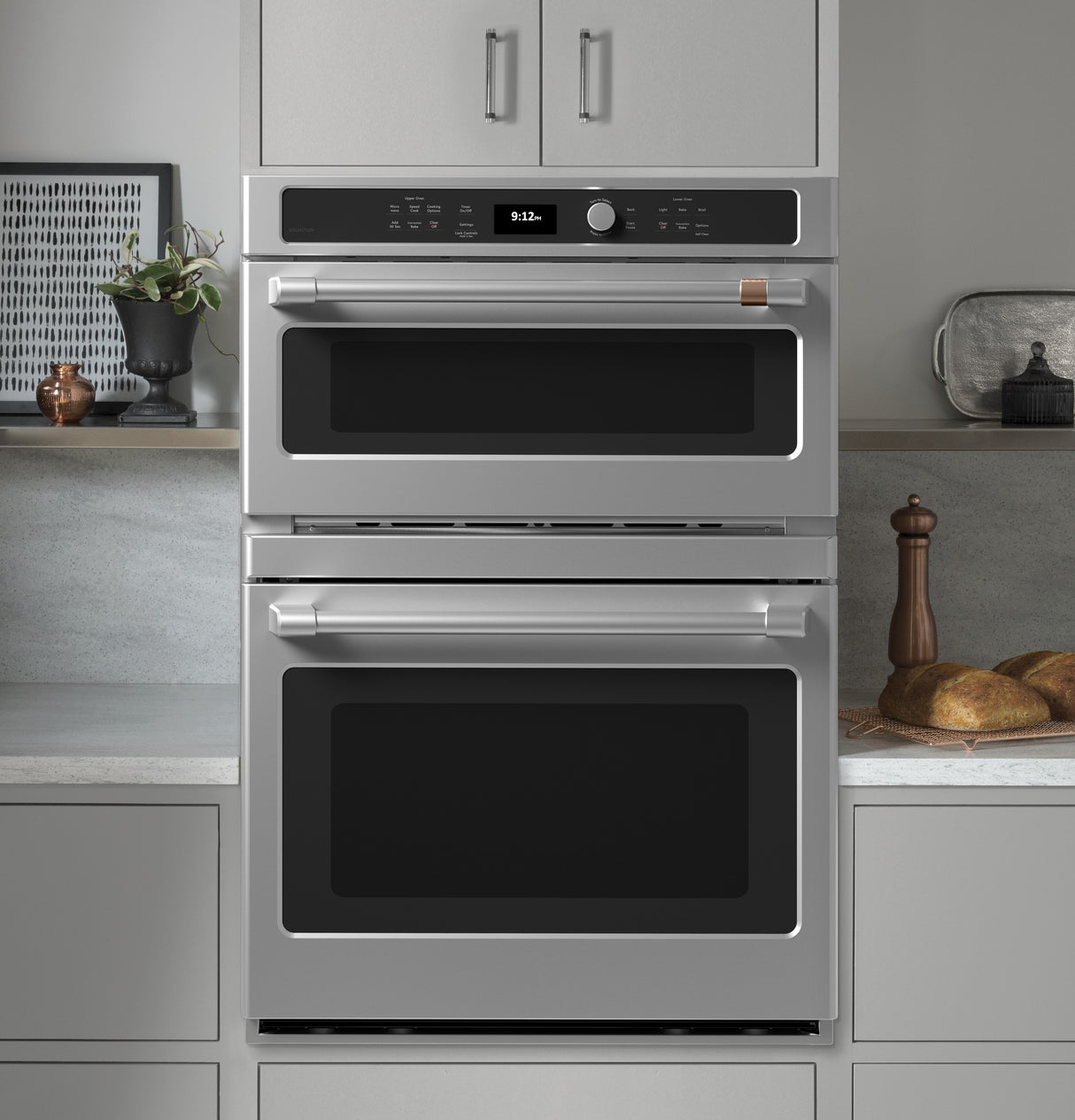 Caf(eback)(TM) 30 in. Combination Double Wall Oven with Convection and Advantium(R) Technology - (CTC912P2NS1)