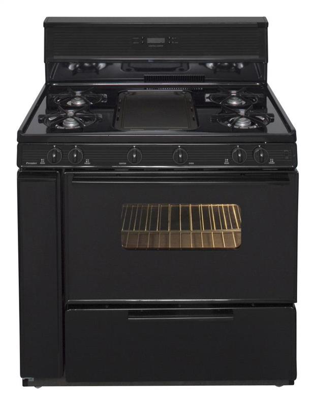 36 in. Freestanding Gas Range with 5th Burner and Griddle Package in Black - (SLK849BP)