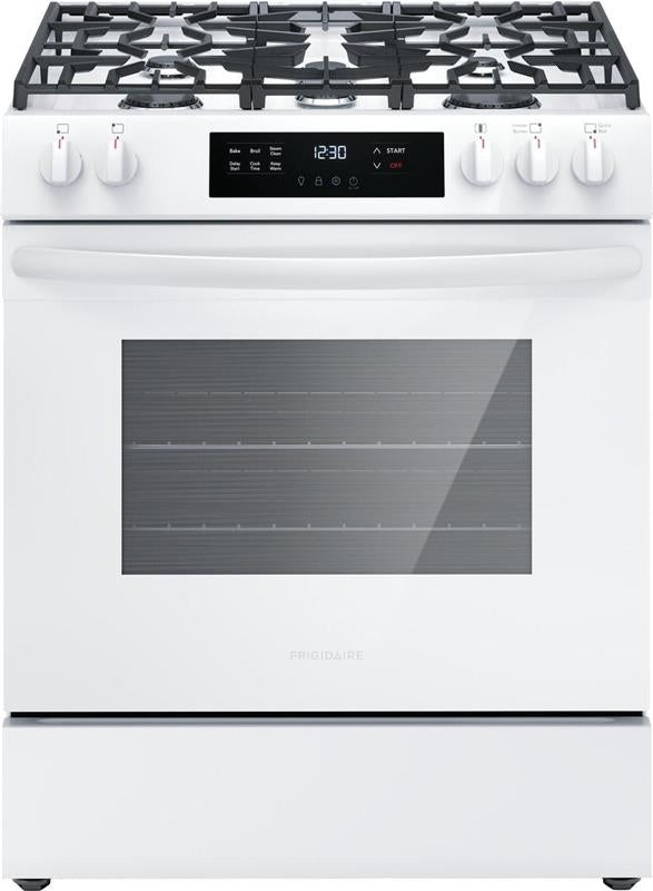 Frigidaire 30" Front Control Gas Range with Quick Boil - (FCFG3062AW)